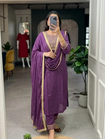 Deep Orchid Magic Cotton Suit Set – Orchid Purple